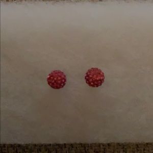 Touchstone pink Pave ball stud earrings